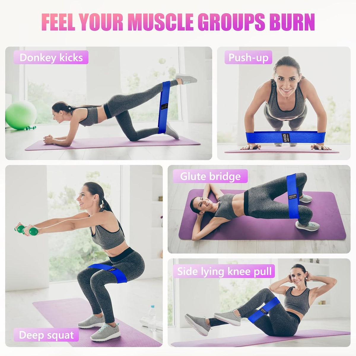 Professional Resistance Bands for Exercise - Elastic Stretch Bands for Strength Training, Physical Therapy, and Yoga - Includes Carry Bag - Suitable for Men and Women with 3 Resistance Levels
