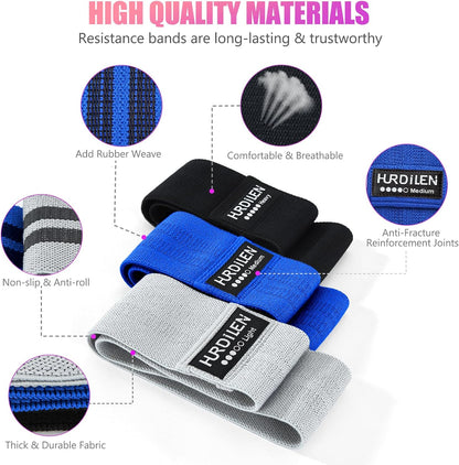 Professional Resistance Bands for Exercise - Elastic Stretch Bands for Strength Training, Physical Therapy, and Yoga - Includes Carry Bag - Suitable for Men and Women with 3 Resistance Levels