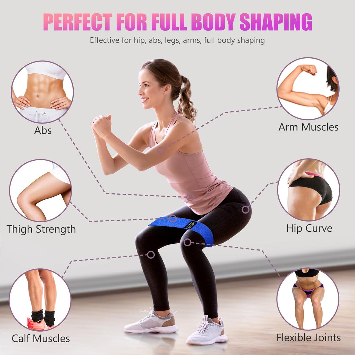 Professional Resistance Bands for Exercise - Elastic Stretch Bands for Strength Training, Physical Therapy, and Yoga - Includes Carry Bag - Suitable for Men and Women with 3 Resistance Levels