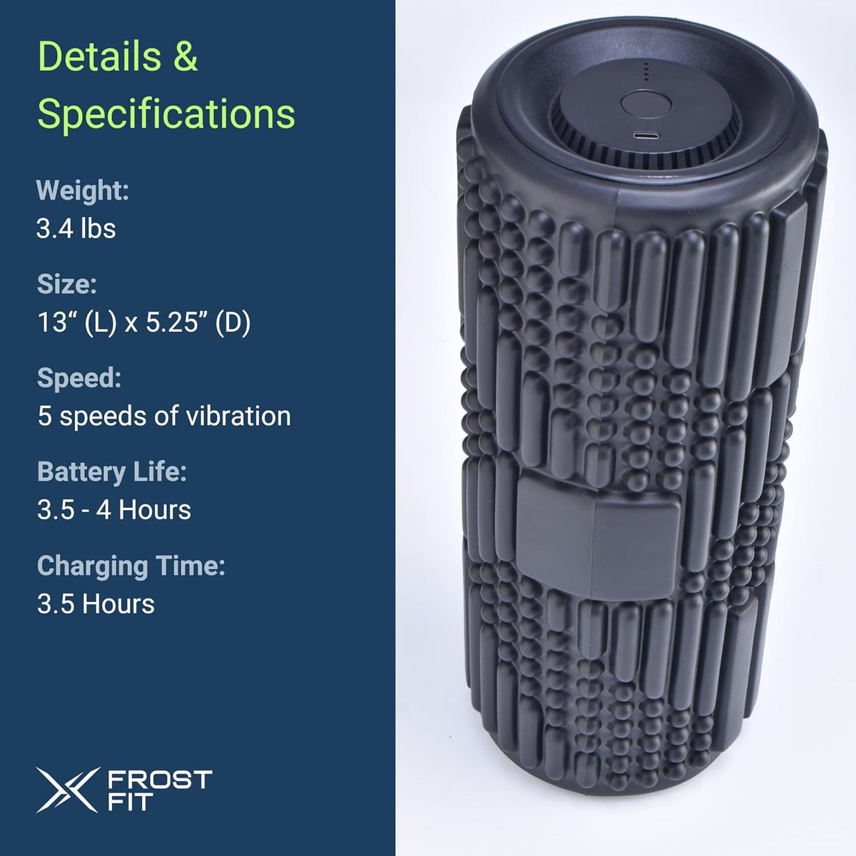 Vibepro Flow Vibrating Foam Roller - 5-Mode Vibrating Massage Roller for Muscles Deep Tissue, Recovery, & Pain Relief