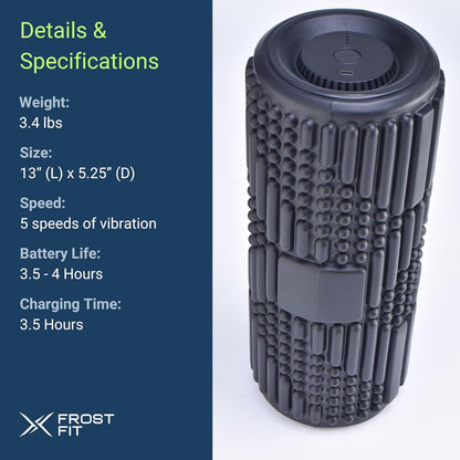 Vibepro Flow Vibrating Foam Roller - 5-Mode Vibrating Massage Roller for Muscles Deep Tissue, Recovery, & Pain Relief
